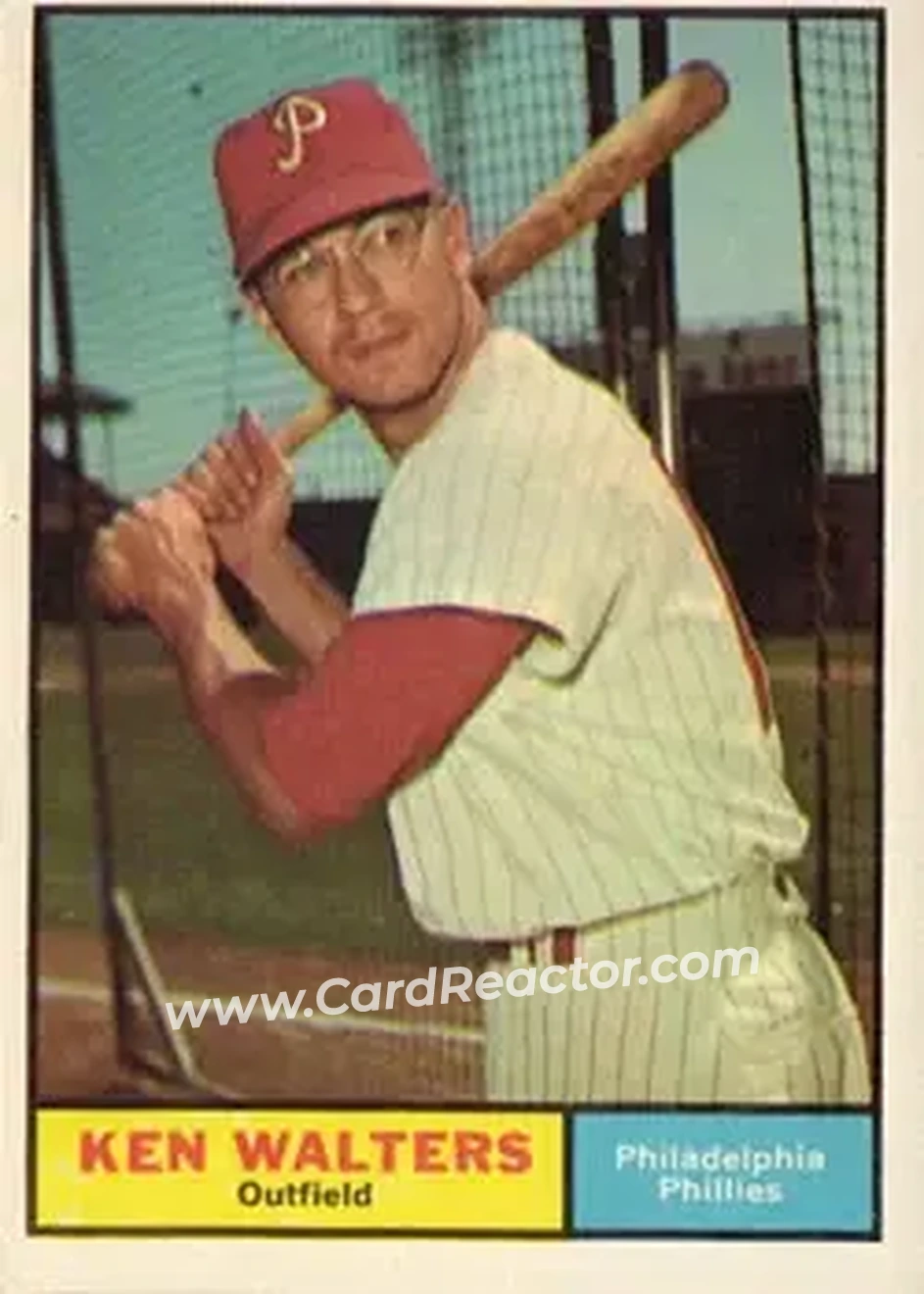 1961 Topps #394 - Ken Walters - Philadelphia Phillies - Front