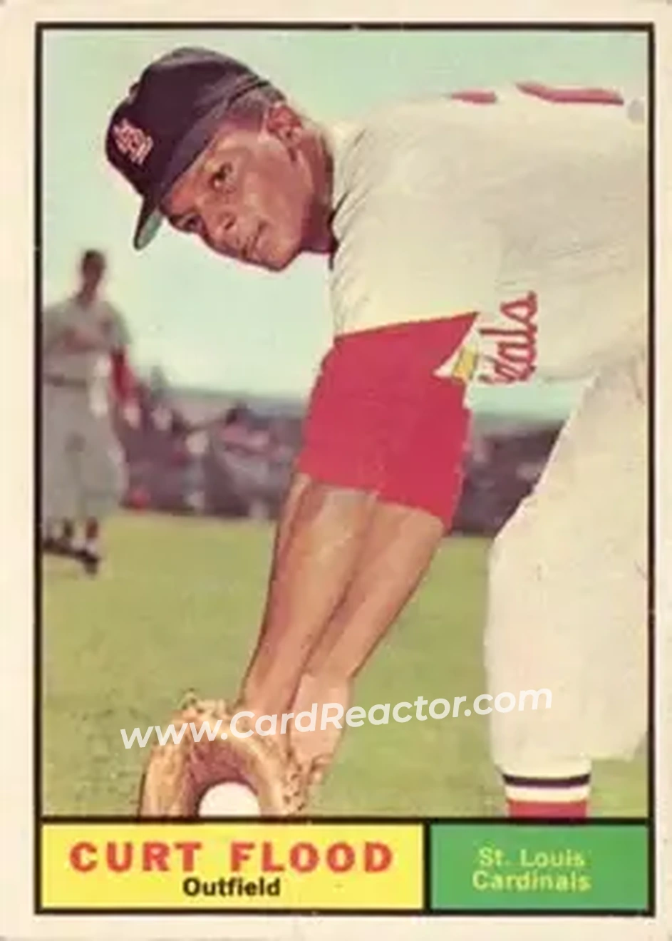 1961 Topps #438 - Curt Flood - St. Louis Cardinals - Front 1961 Topps #438 - Curt Flood - St. Louis Cardinals - Front