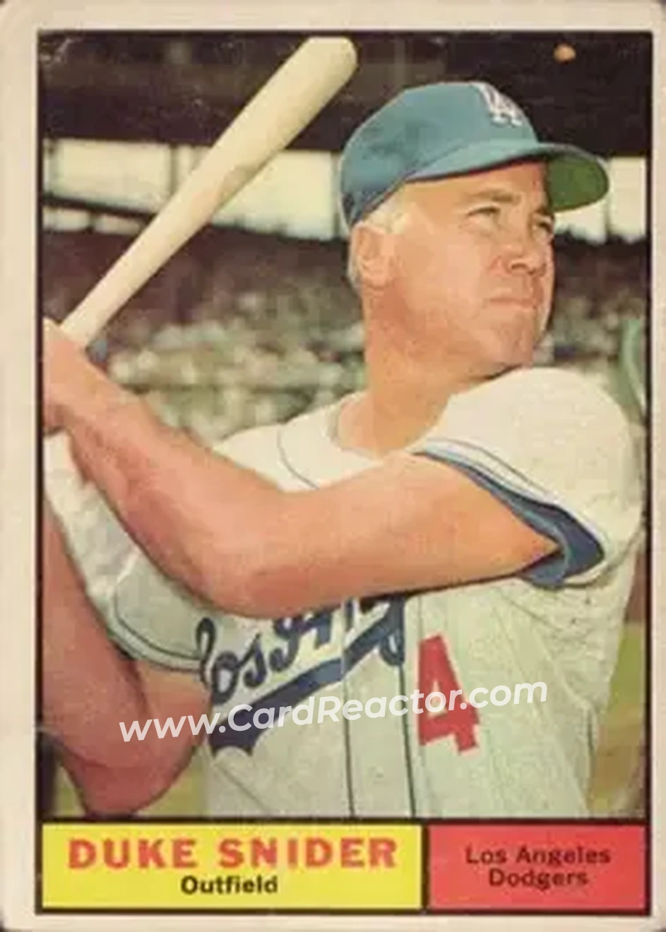 1961 Topps #443 - Edwin "Duke" Snider - Los Angeles Dodgers - Front