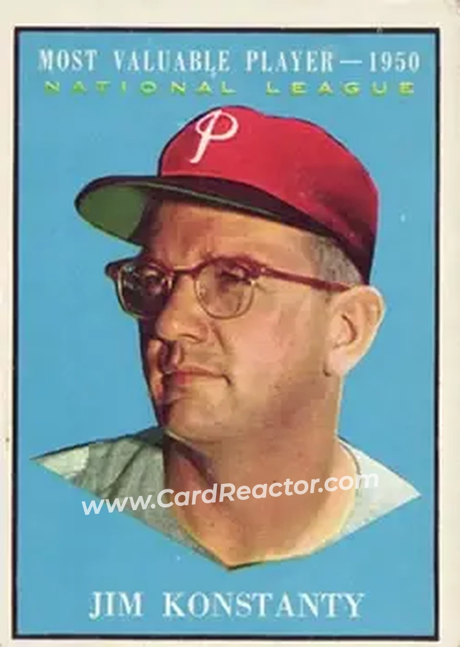 1961 Topps #479 - Jim Konstanty - Philadelphia Phillies - Front