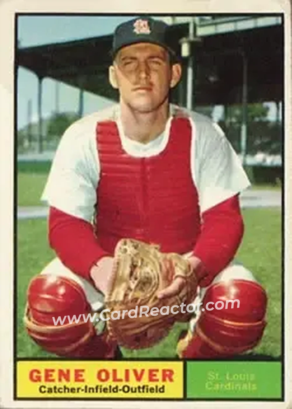 1961 Topps #487 - Gene Oliver - St. Louis Cardinals - Front