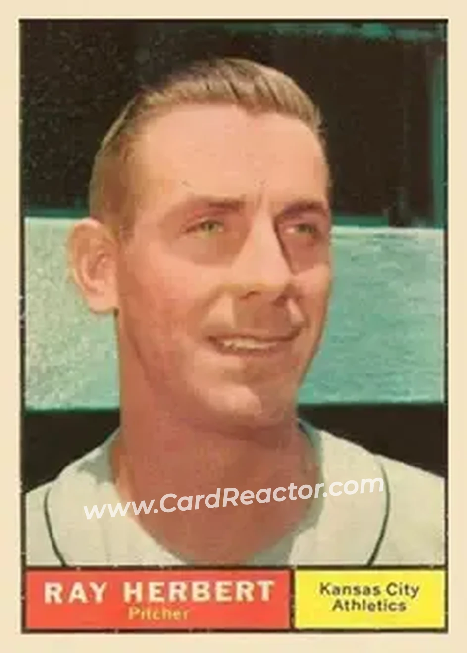 1961 Topps #498 - Ray Herbert - Kansas City Athletics - Front