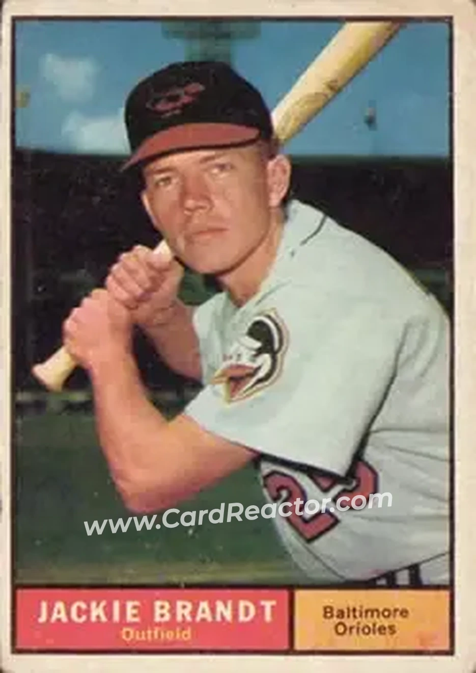 1961 Topps #515 - Jackie Brandt - Baltimore Orioles - Front