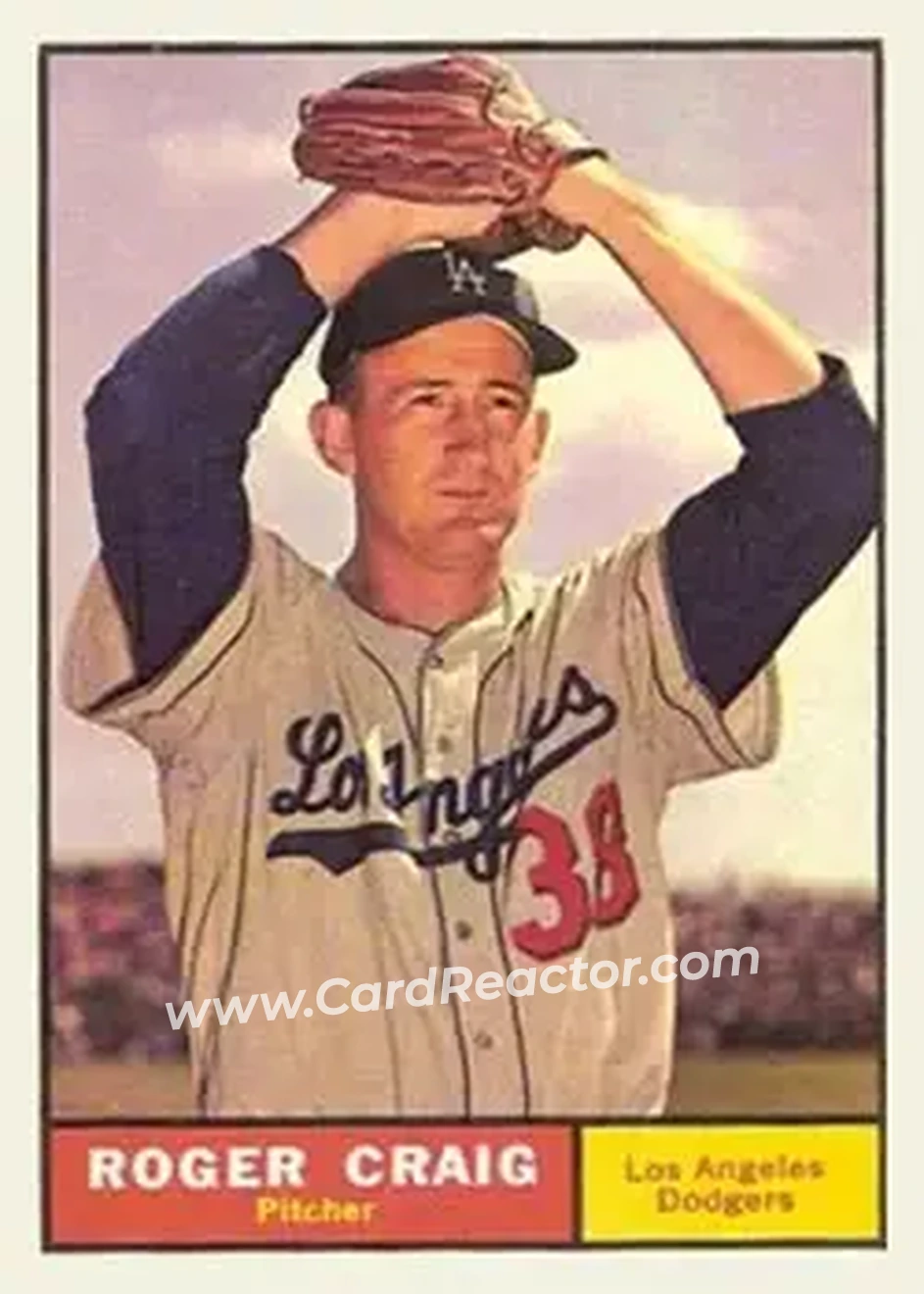 1961 Topps #543 - Roger Craig - Los Angeles Dodgers - Front