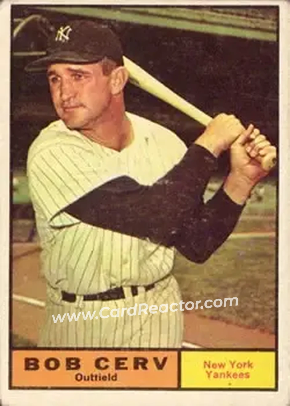 1961 Topps #563 - Bob Cerv - New York Yankees - Front 1961 Topps #563 - Bob Cerv - New York Yankees - Front
