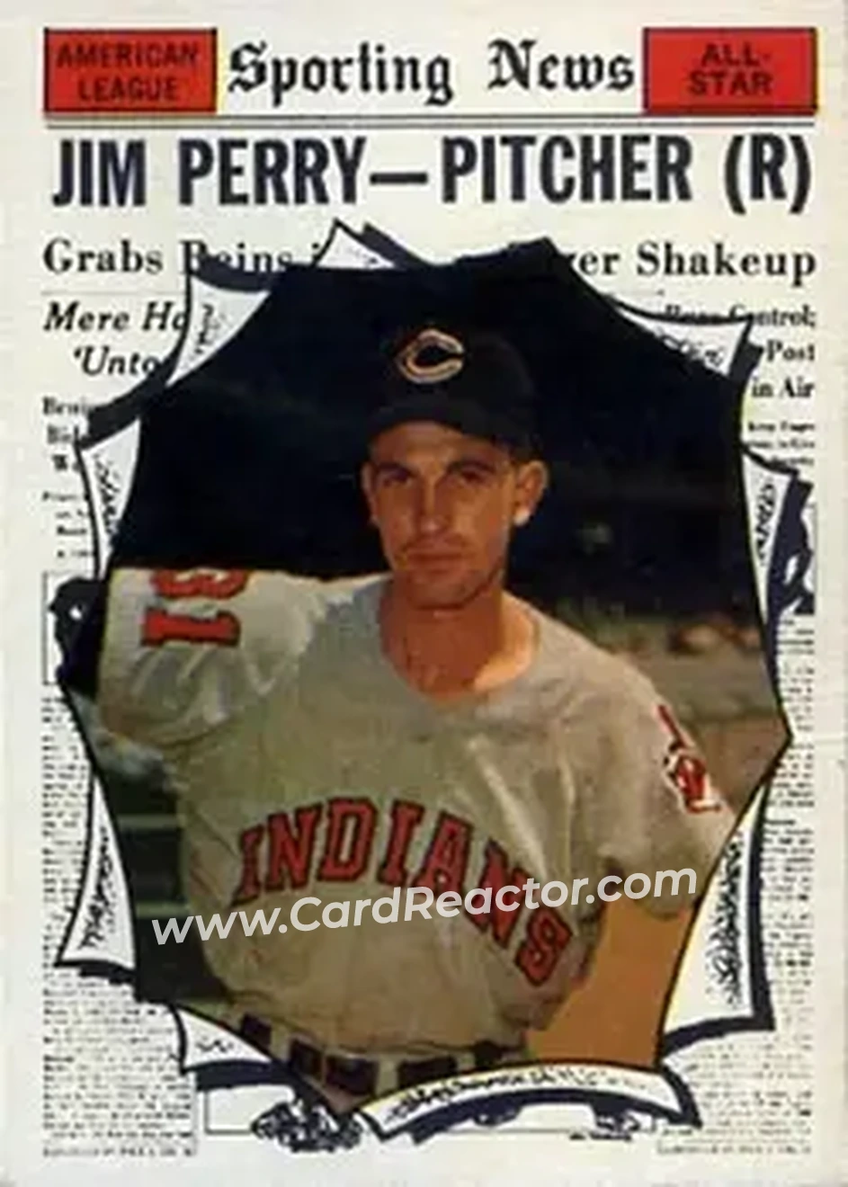 1961 Topps #584 - Jim Perry - Cleveland Indians - Front 1961 Topps #584 - Jim Perry - Cleveland Indians - Front