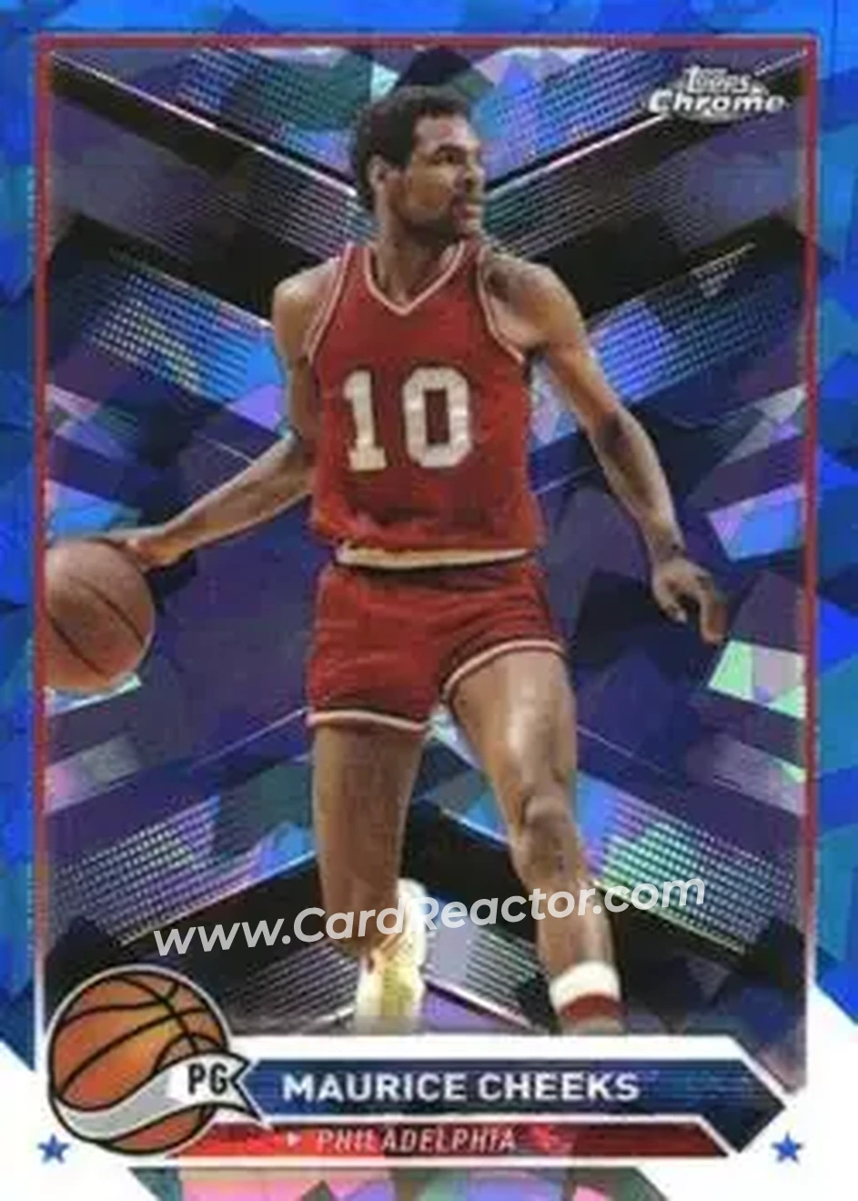 2023-24 Topps Chrome Sapphire Edition #34 - Maurice Cheeks - Philadelphia 76ers