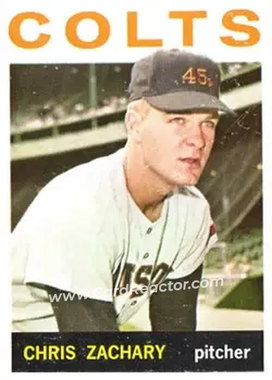 1964 Topps #23 - Chris Zachary - Houston Colt .45s - Front 1964 Topps #23 - Chris Zachary - Houston Colt .45s - Front