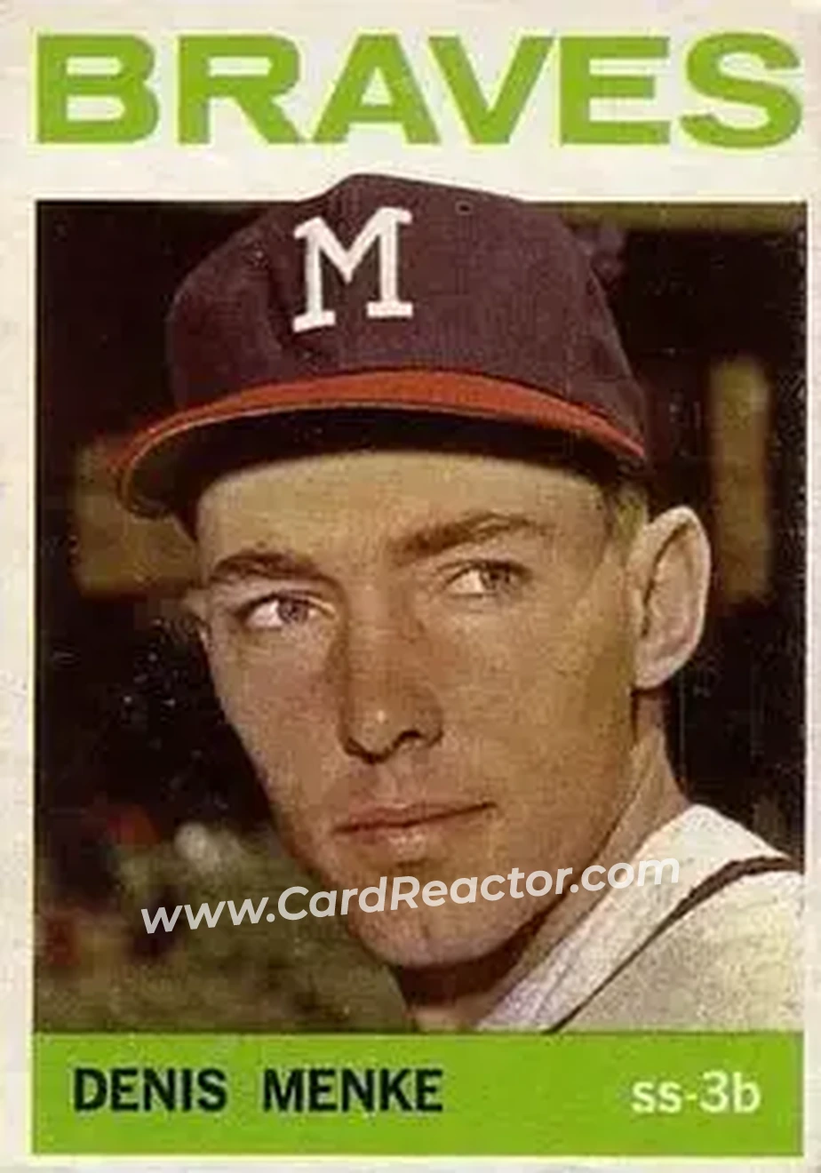 1964 Topps #53 - Denis Menke - Milwaukee Braves - Front 1964 Topps #53 - Denis Menke - Milwaukee Braves - Front