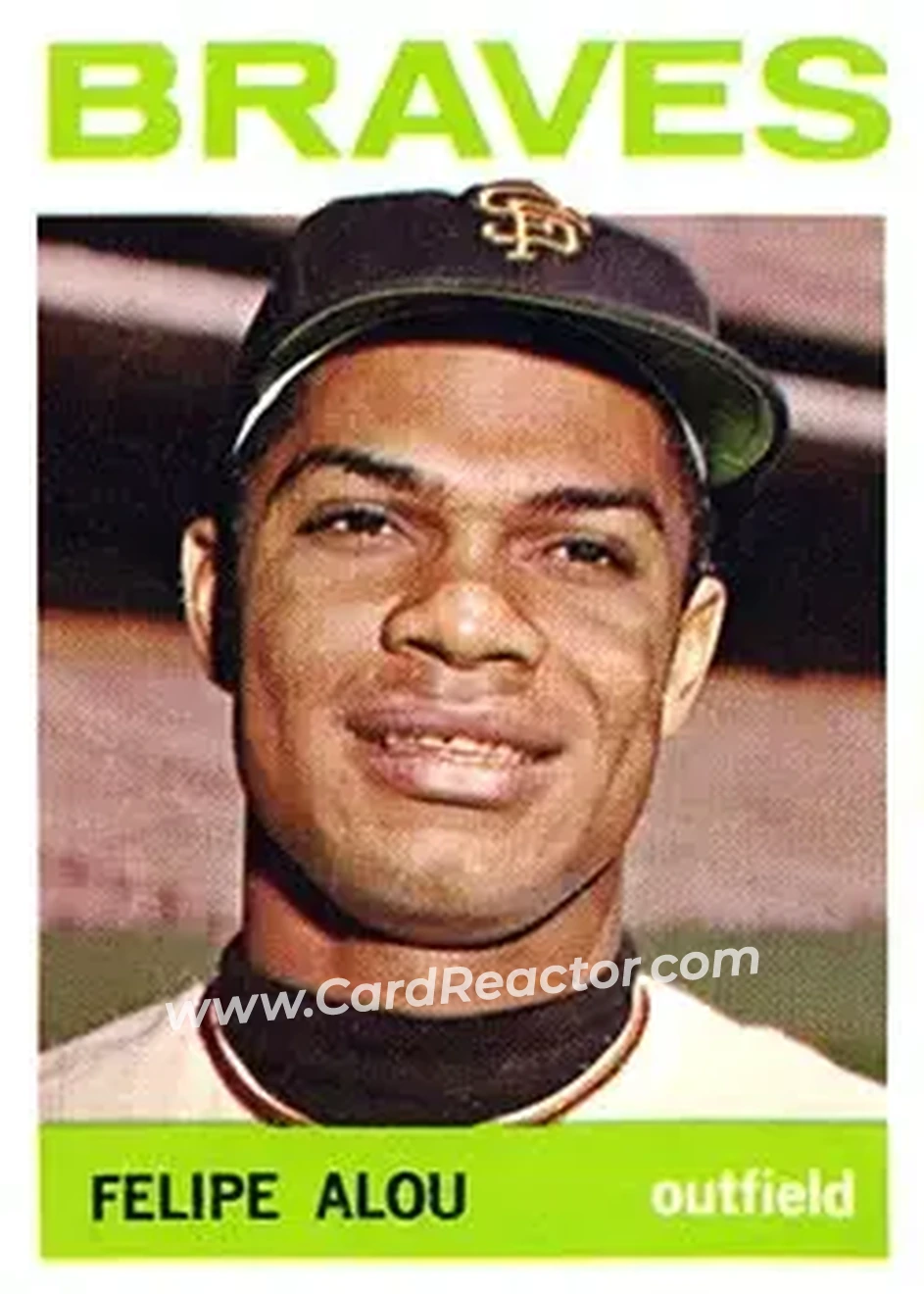 1964 Topps #65 - Felipe Alou - Milwaukee Braves - Front 1964 Topps #65 - Felipe Alou - Milwaukee Braves - Front