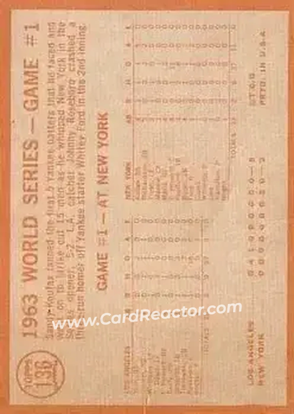 1964 Topps #136 - Card 136 - Los Angeles Dodgers - Back