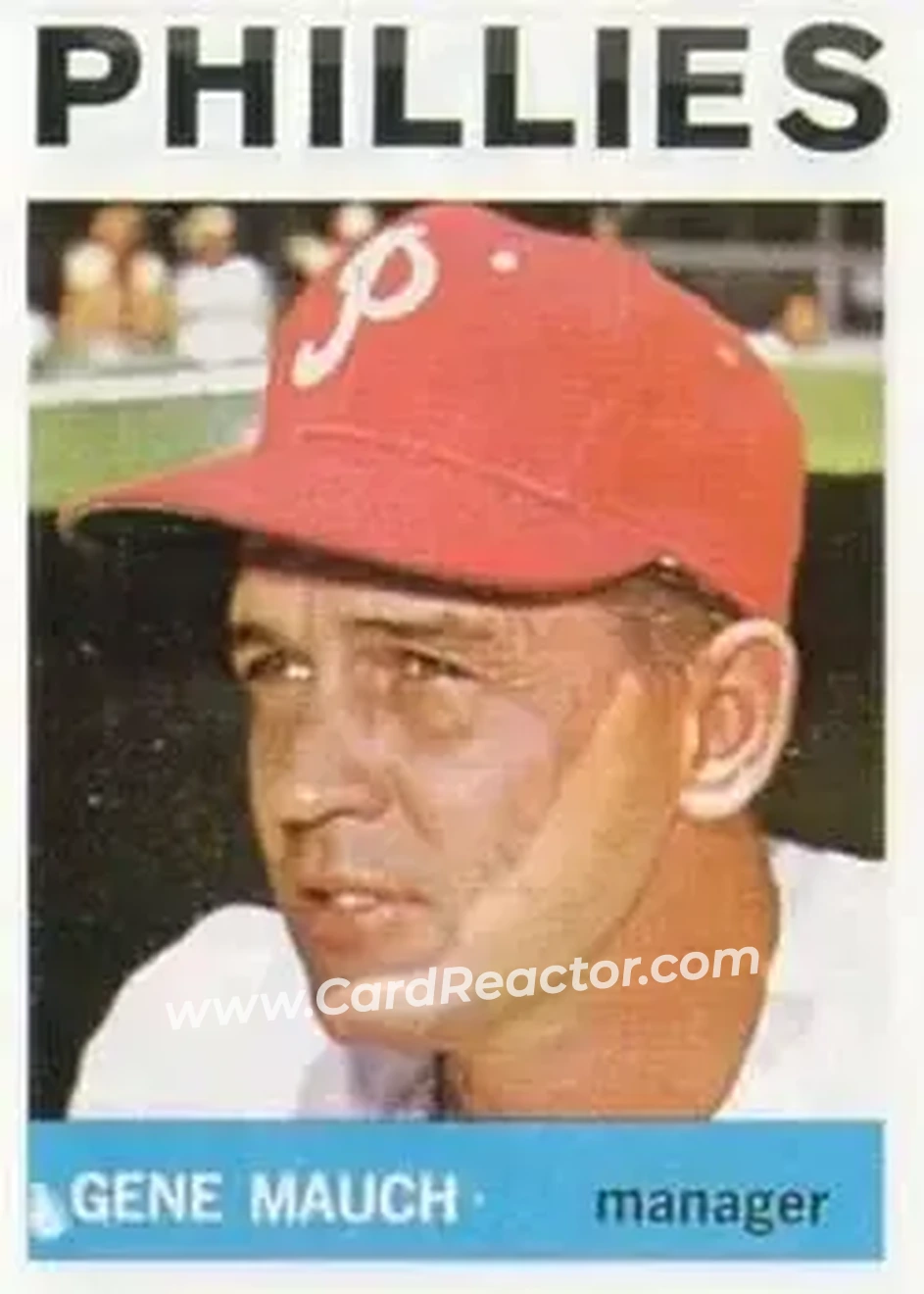 1964 Topps #157 - Gene Mauch - Philadelphia Phillies - Front 1964 Topps #157 - Gene Mauch - Philadelphia Phillies - Front