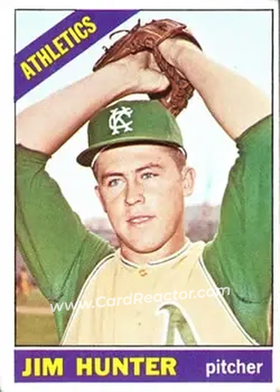 1966 Topps #36 - Jim Hunter - Kansas City Athletics - Front