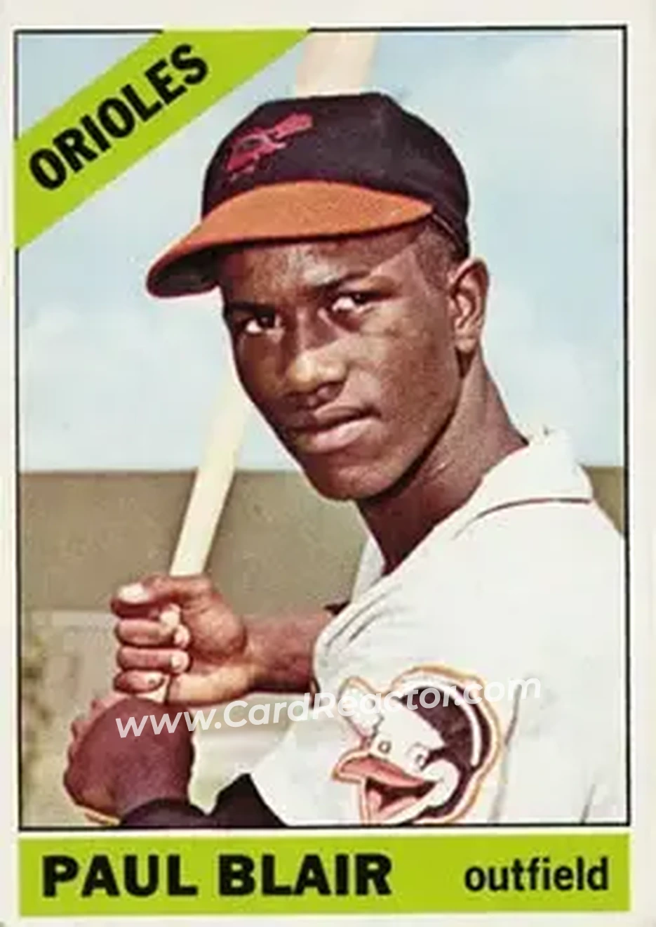 1966 Topps #48 - Paul Blair - Baltimore Orioles - Front