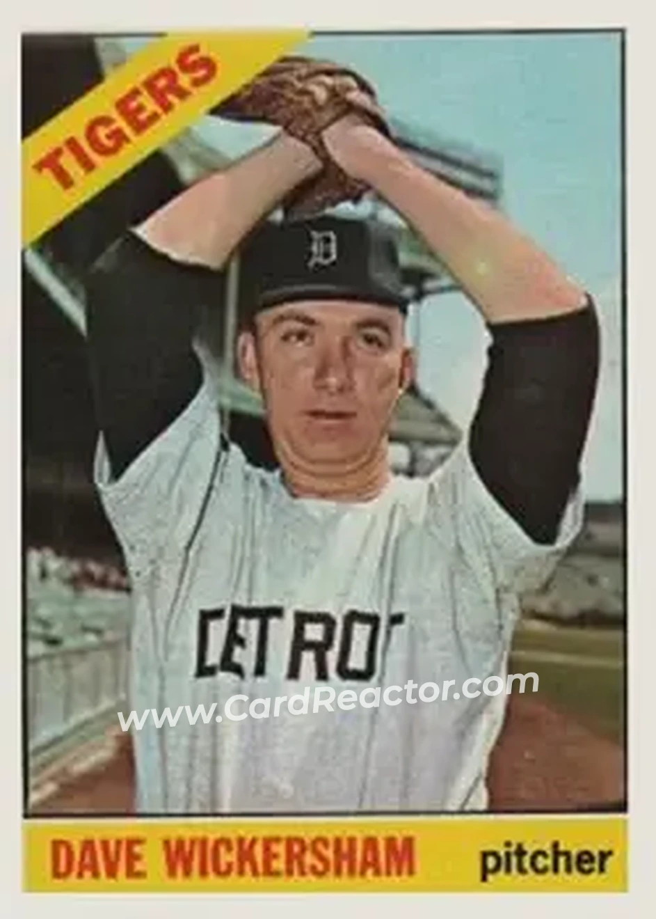 1966 Topps #58 - Dave Wickersham - Detroit Tigers - Front