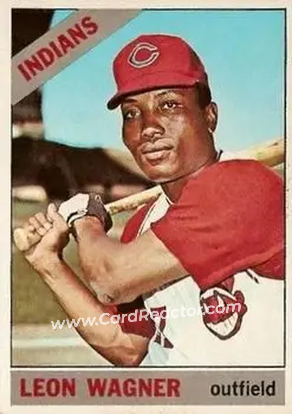 1966 Topps #65 - Leon Wagner - Cleveland Indians - Front