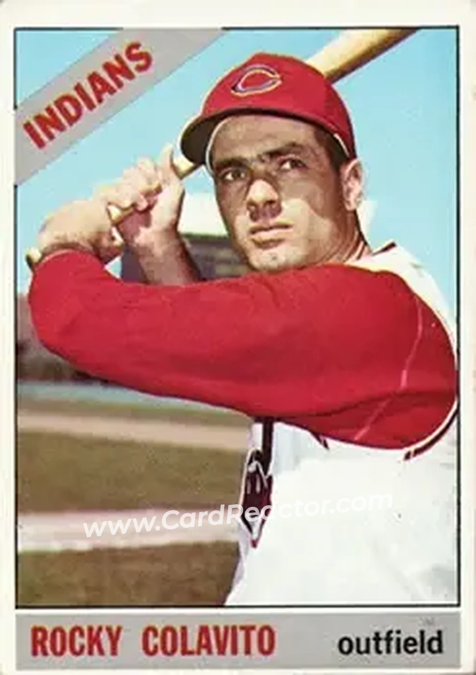 1966 Topps #150 - Rocky Colavito - Cleveland Indians - Front 1966 Topps #150 - Rocky Colavito - Cleveland Indians - Front