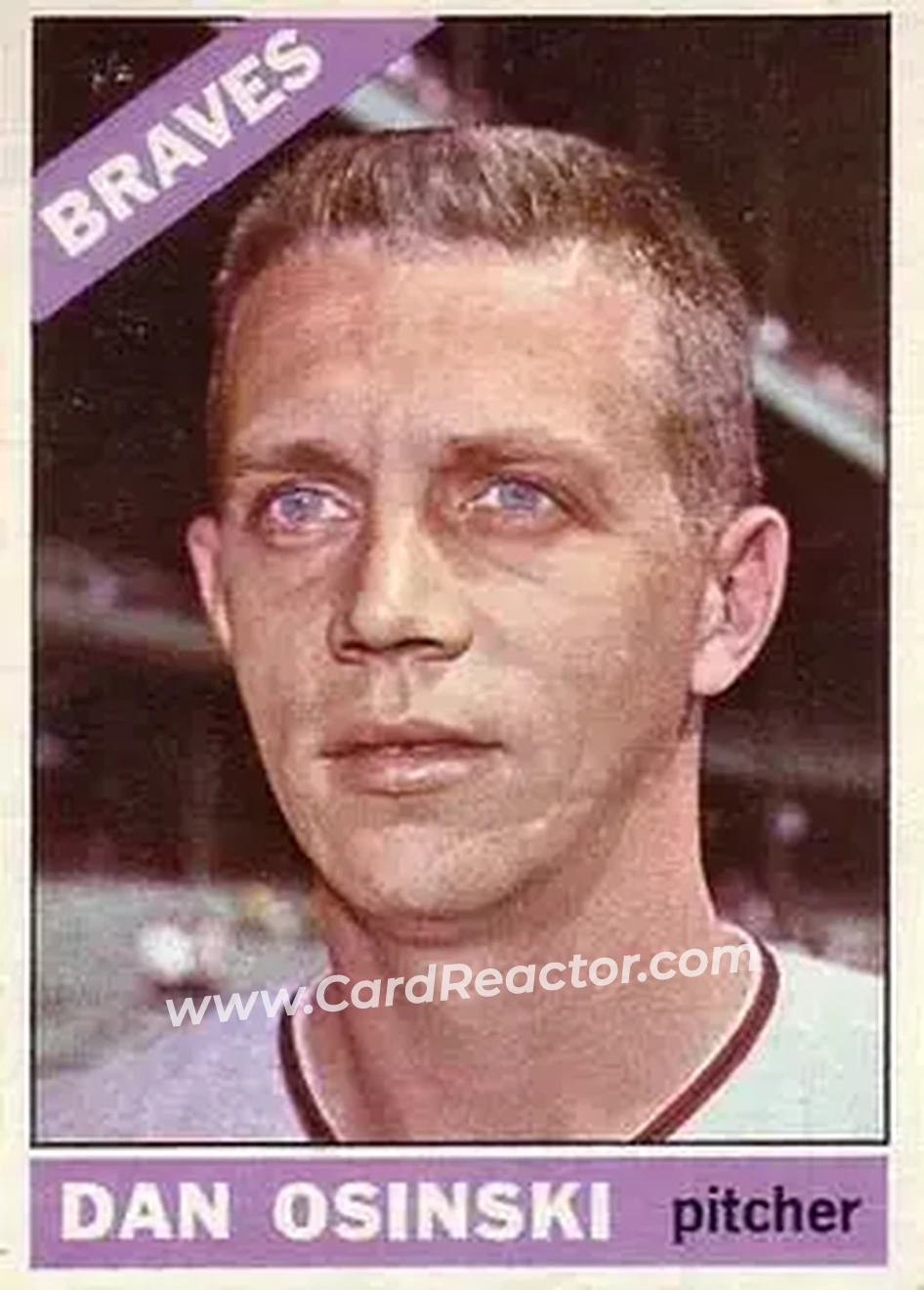 1966 Topps #168 - Dan Osinski - Atlanta Braves - Front