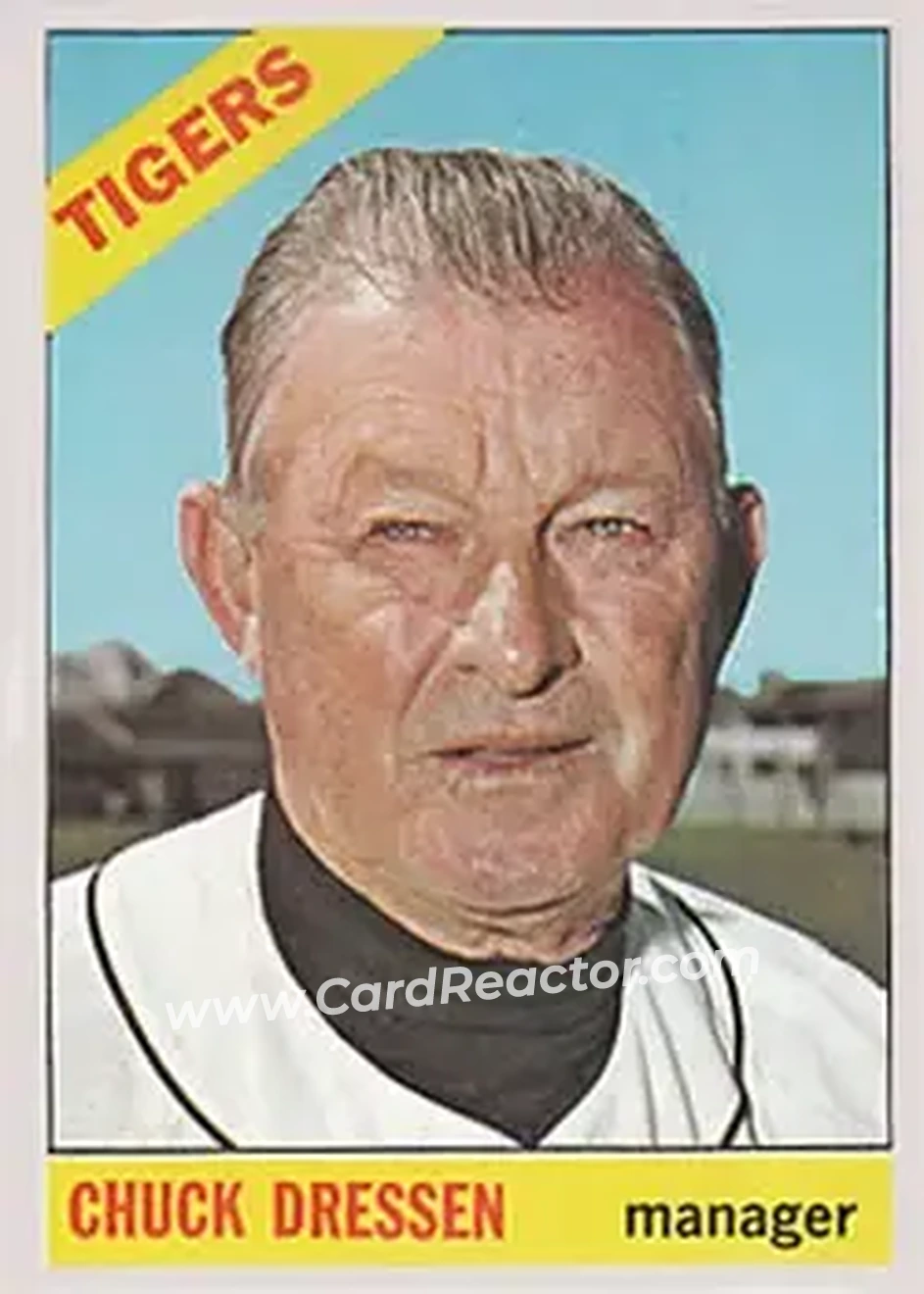 1966 Topps #187 - Chuck Dressen - Detroit Tigers - Front 1966 Topps #187 - Chuck Dressen - Detroit Tigers - Front