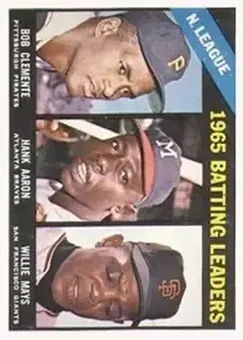 1966 Topps #215 Hank Aaron & Bob Clemente & Willie Mays