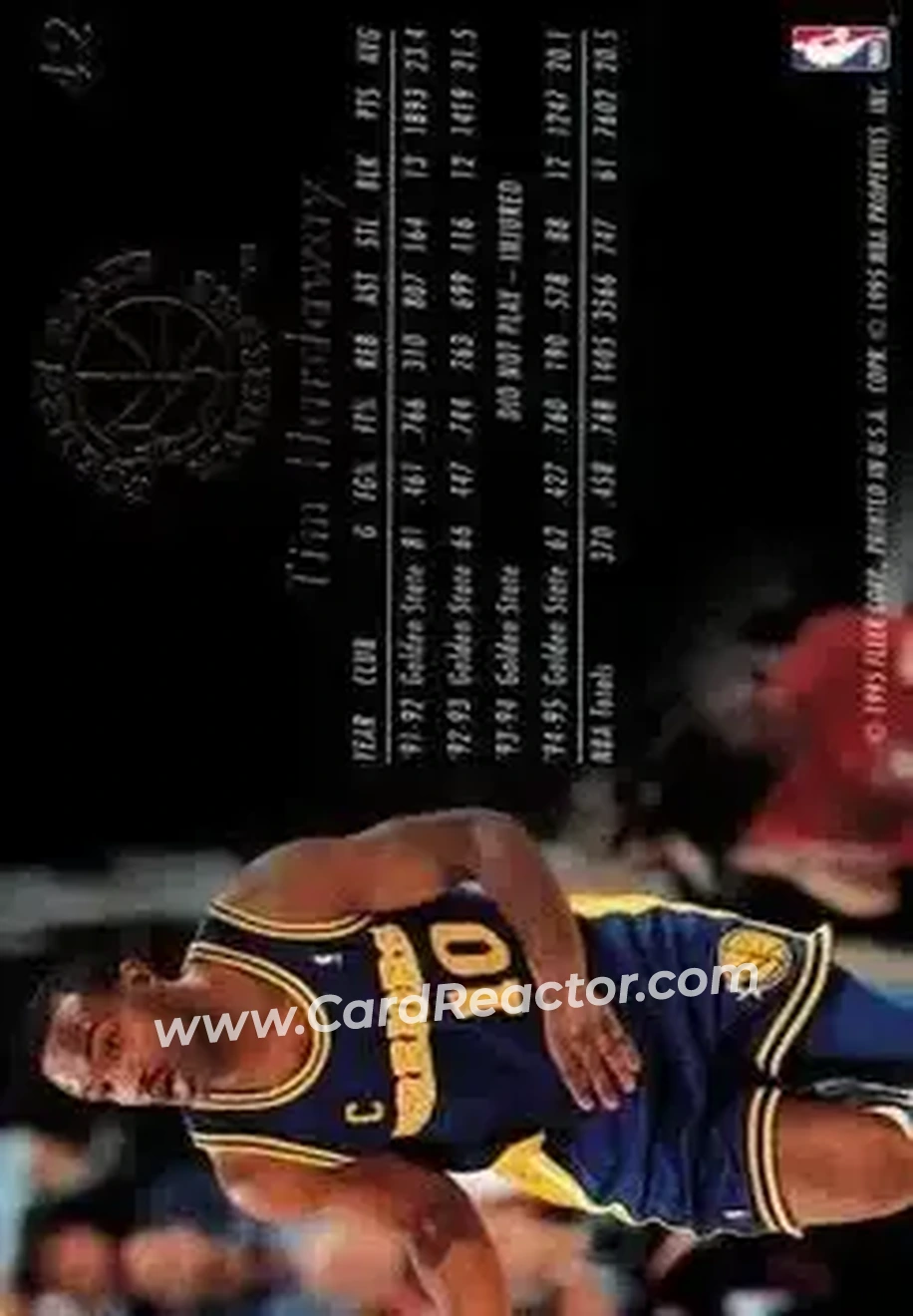 1995-96 Flair #42 - Tim Hardaway - Golden State Warriors - Back