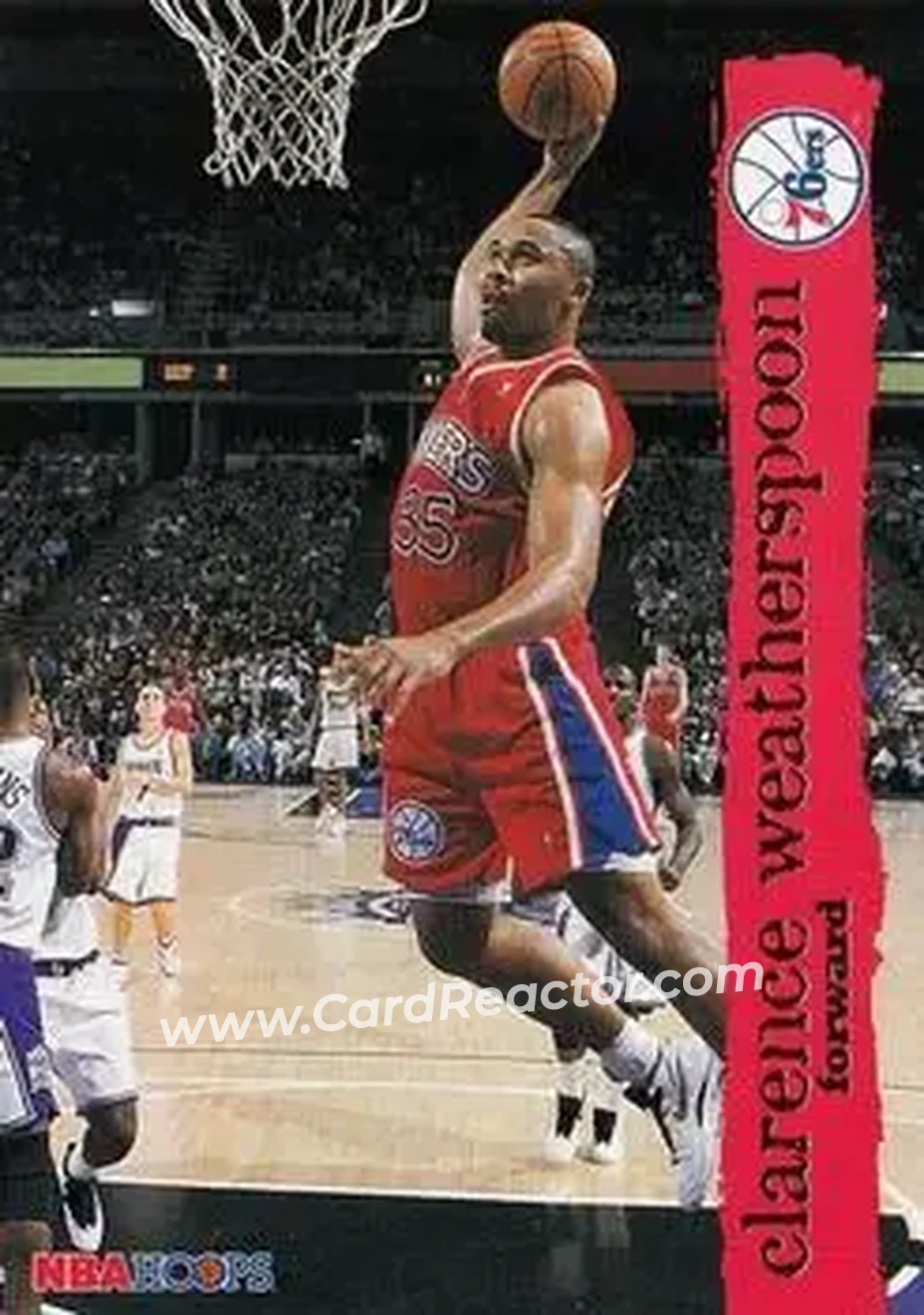 1995-96 Hoops #124 - Clarence Weatherspoon - Philadelphia 76ers - Front