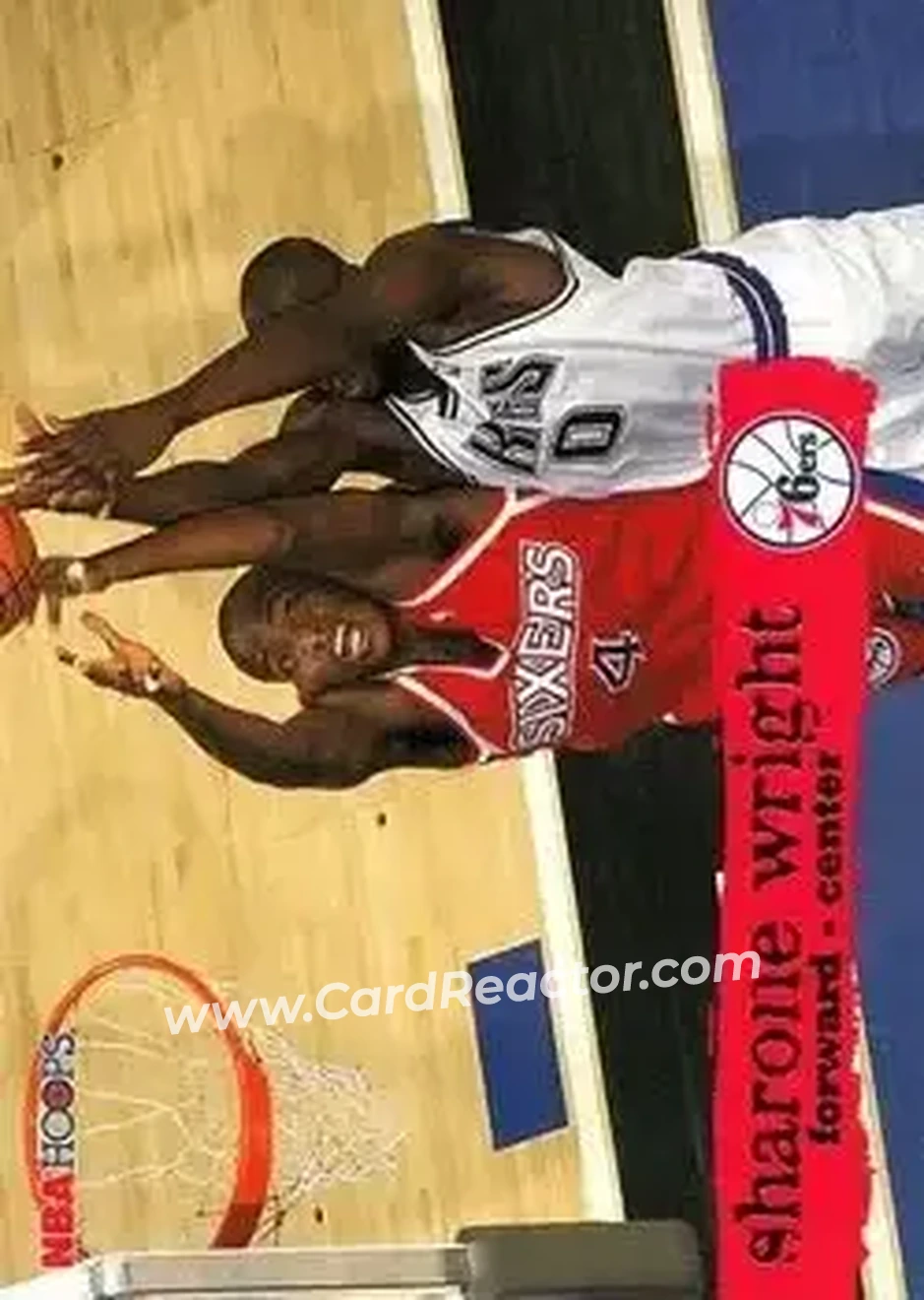 1995-96 Hoops #125 - Sharone Wright - Philadelphia 76ers - Front