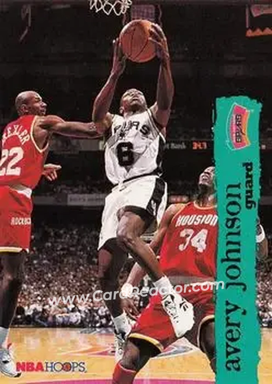 1995-96 Hoops #147 - Avery Johnson - San Antonio Spurs - Front