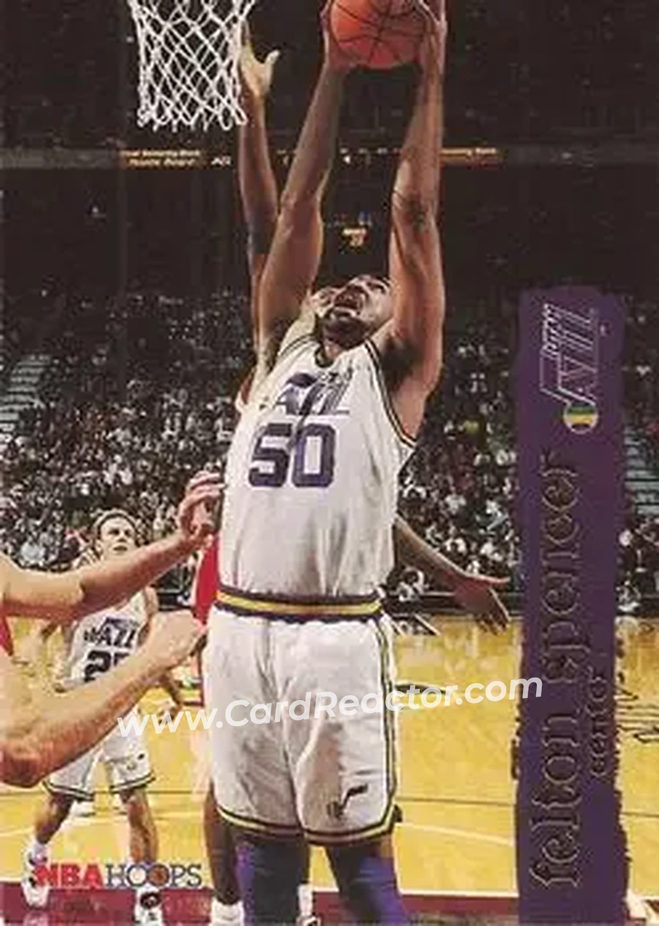 1995-96 Hoops #161 - Felton Spencer - Utah Jazz - Front