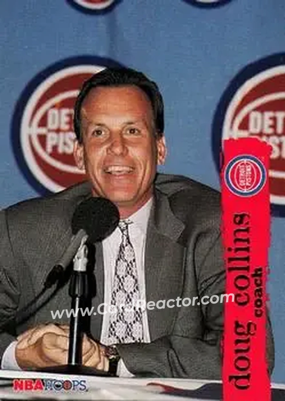 1995-96 Hoops #177 - Doug Collins - Detroit Pistons - Front