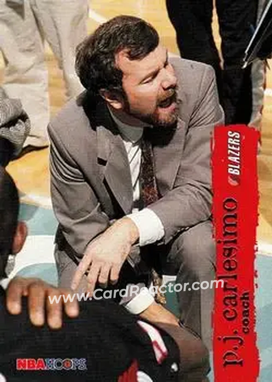 1995-96 Hoops #190 - P.J. Carlesimo - Portland Trail Blazers - Front