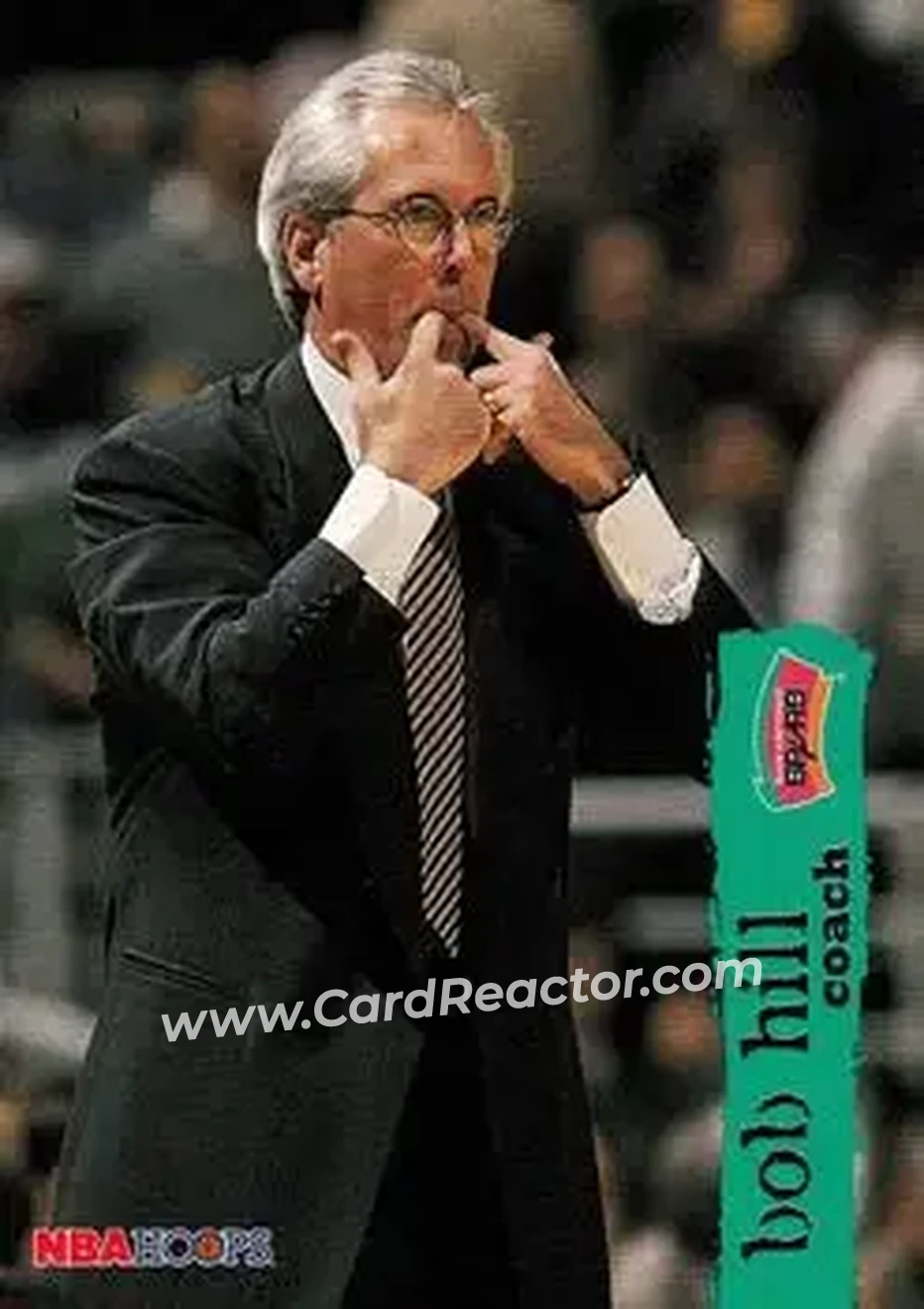 1995-96 Hoops #192 - Bob Hill - San Antonio Spurs - Front