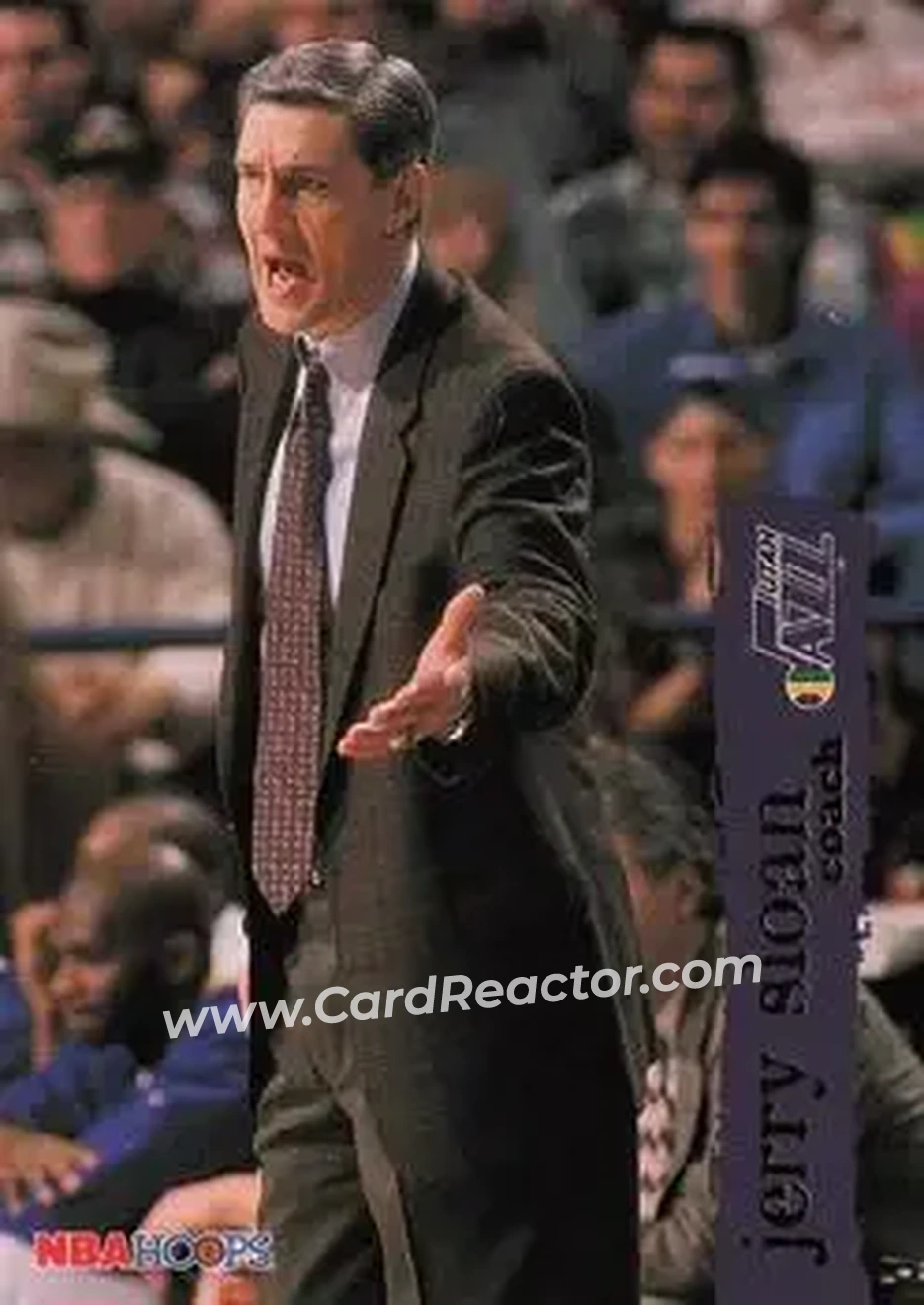 1995-96 Hoops #195 - Jerry Sloan - Utah Jazz - Front