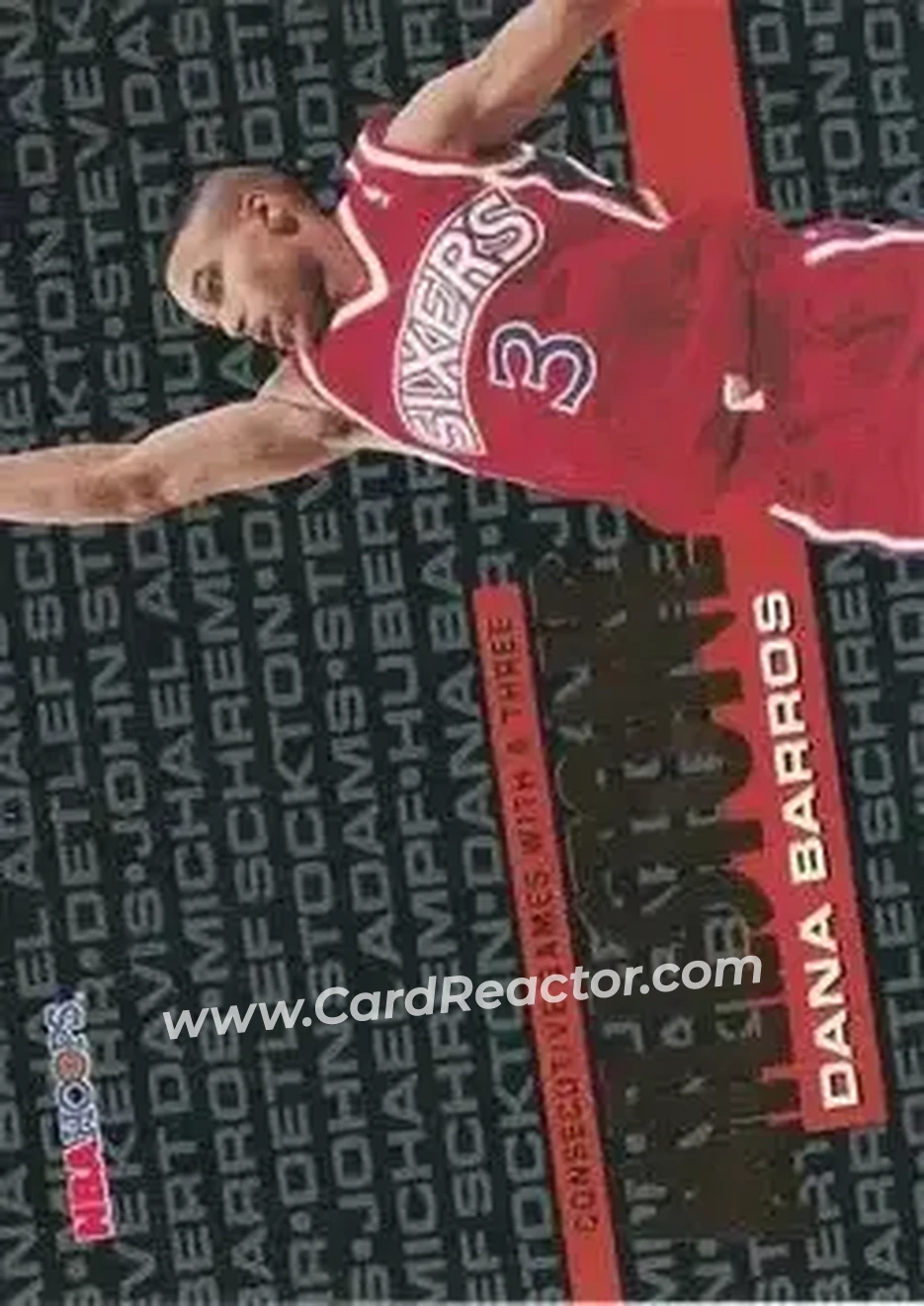 1995-96 Hoops #208 - Dana Barros - Philadelphia 76ers - Front