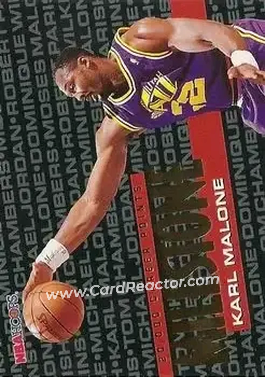 1995-96 Hoops #212 - Karl Malone - Utah Jazz - Front