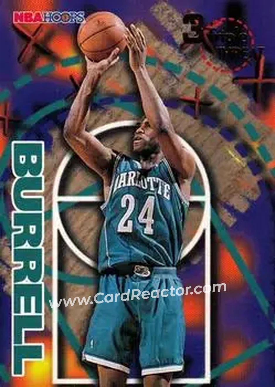 1995-96 Hoops #244 - Scott Burrell - Charlotte Hornets - Front
