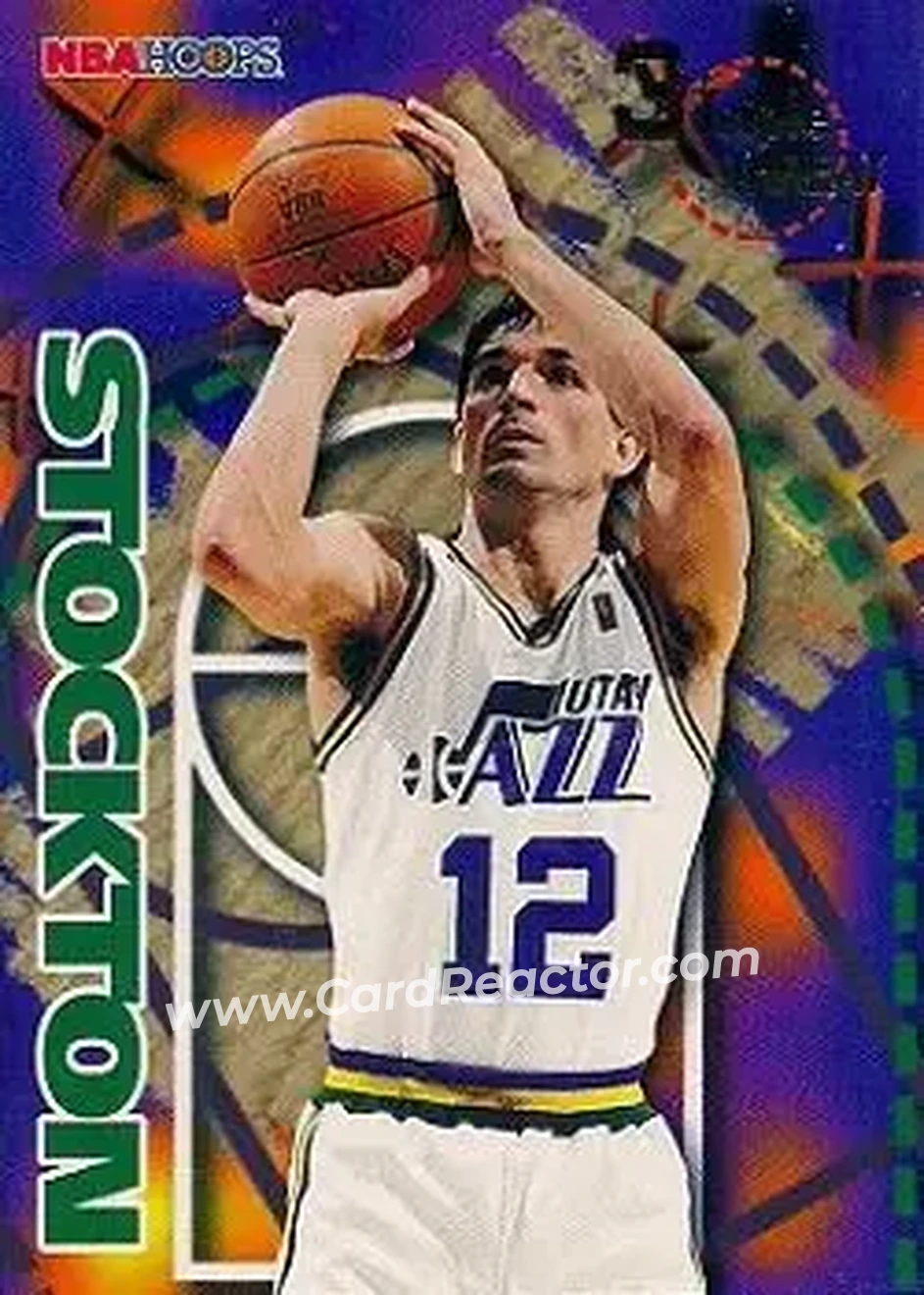 1995-96 Hoops #247 - John Stockton - Utah Jazz - Front 1995-96 Hoops #247 - John Stockton - Utah Jazz - Front