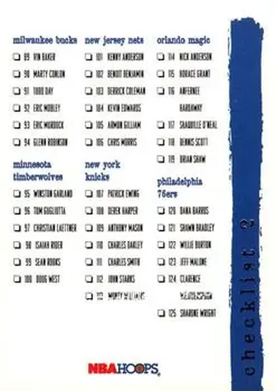 1995-96 Hoops #249 - Card 249 - Front