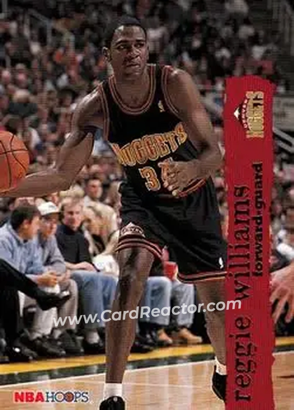 1995-96 Hoops #302 - Reggie WIlliams - Denver Nuggets - Front