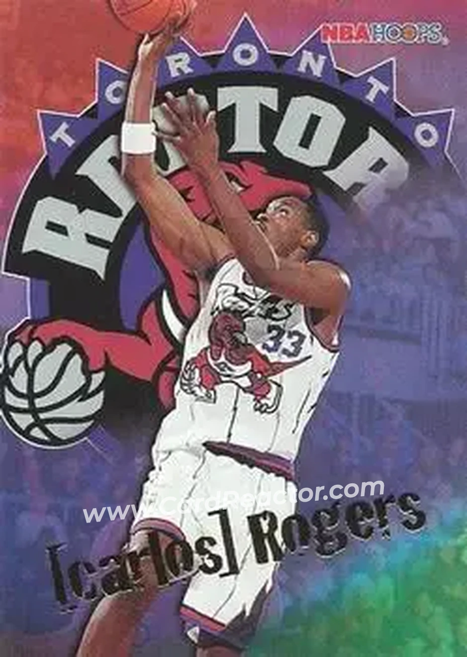 1995-96 Hoops #345 - Carlos Rogers - Toronto Raptors - Front