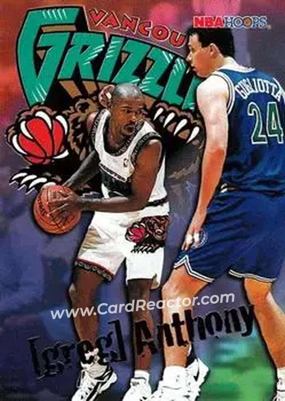 1995-96 Hoops #349 - Greg Anthony - Vancouver Grizzlies - Front