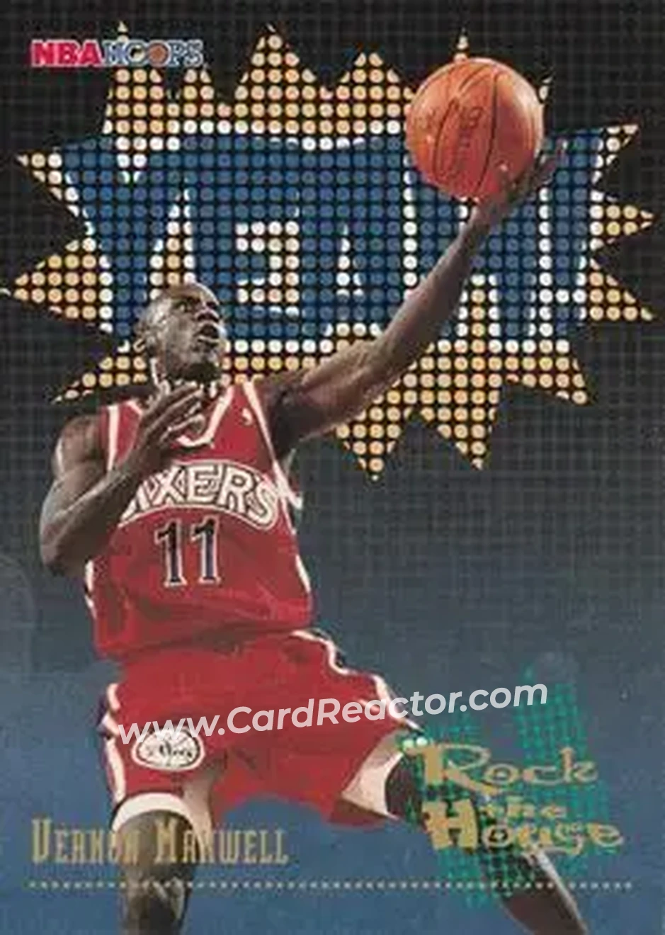 1995-96 Hoops #384 - Vernon Maxwell - Philadelphia 76ers - Front