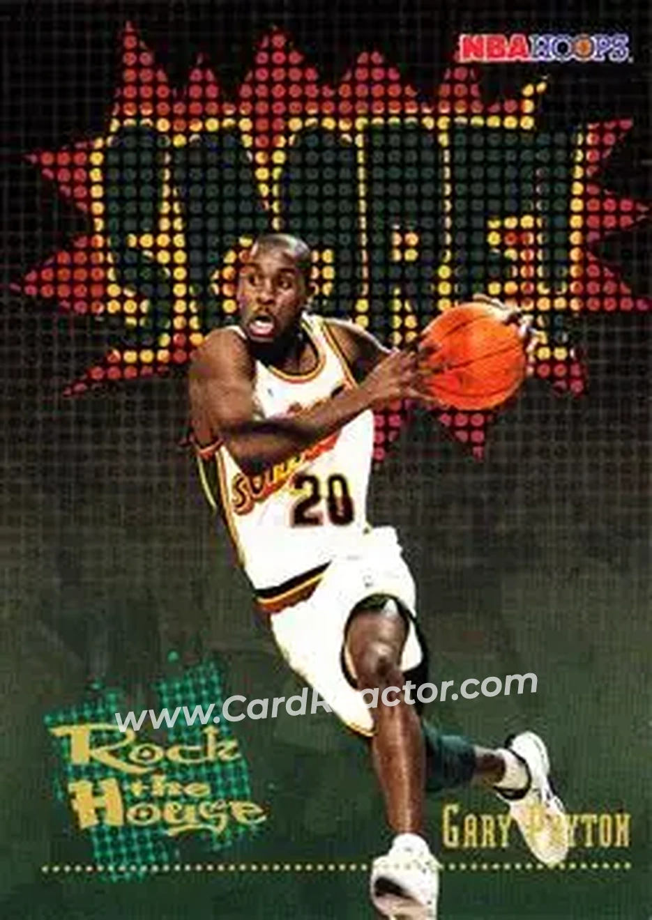 1995-96 Hoops #386 - Gary Payton - Seattle SuperSonics - Front