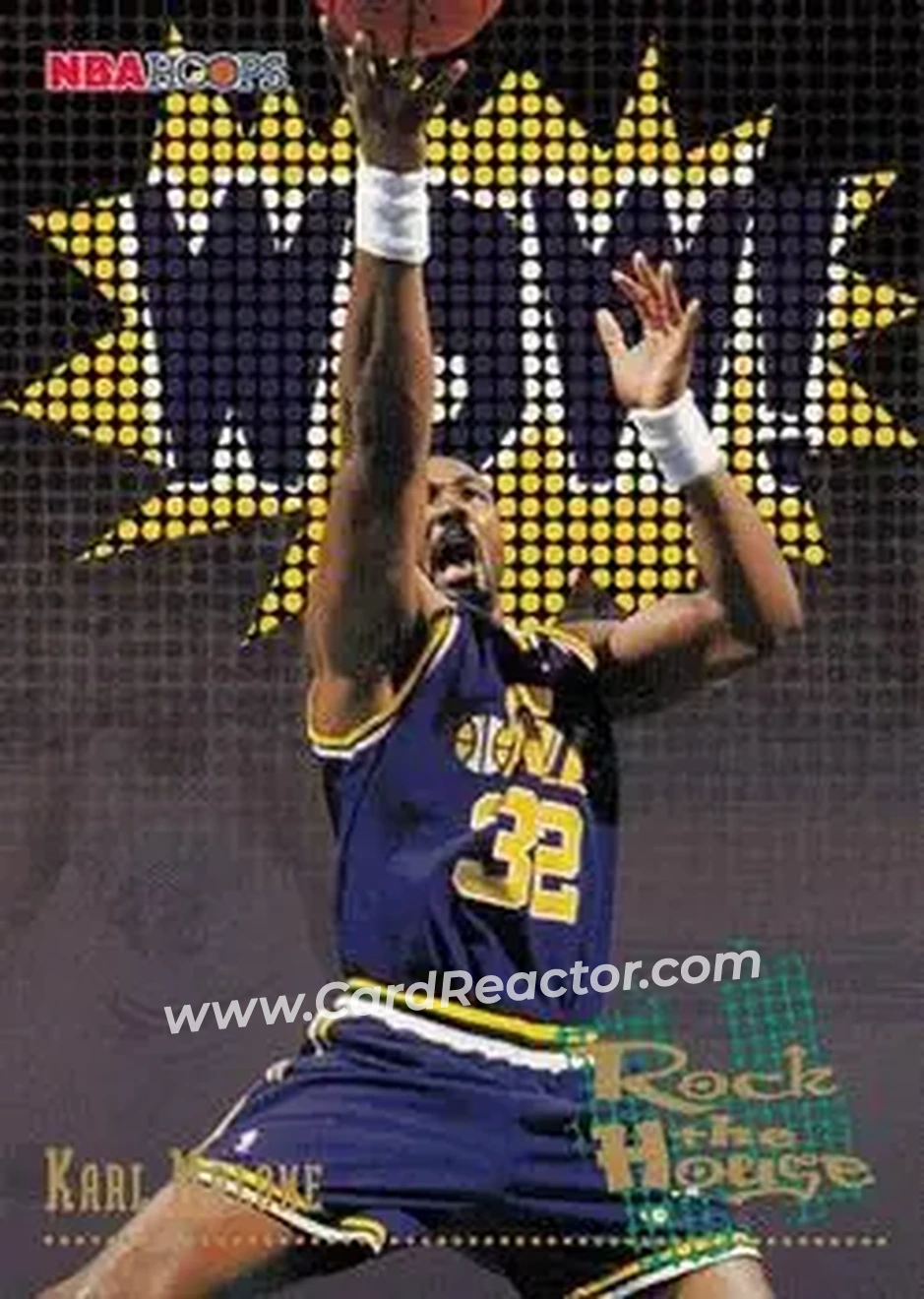 1995-96 Hoops #387 - Karl Malone - Utah Jazz - Front