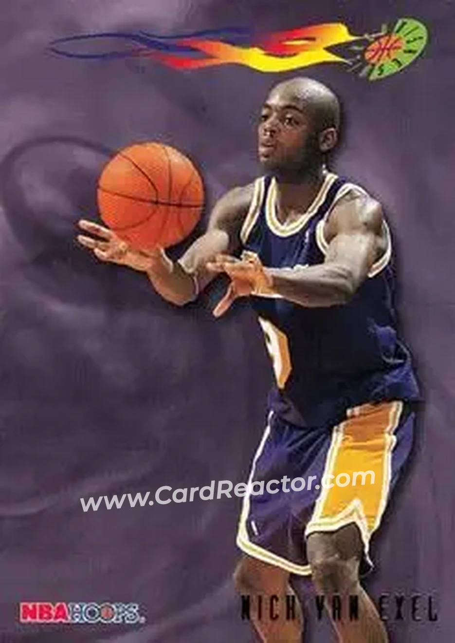 1995-96 Hoops #392 - Nick Van Exel - Los Angeles Lakers - Front