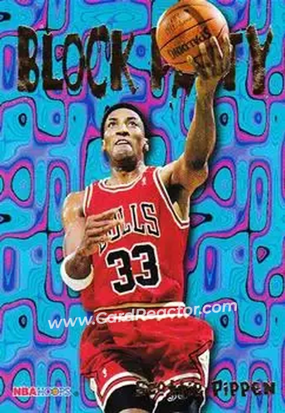 1995-96 Hoops - Block Party #3 - Scottie Pippen - Chicago Bulls - Front