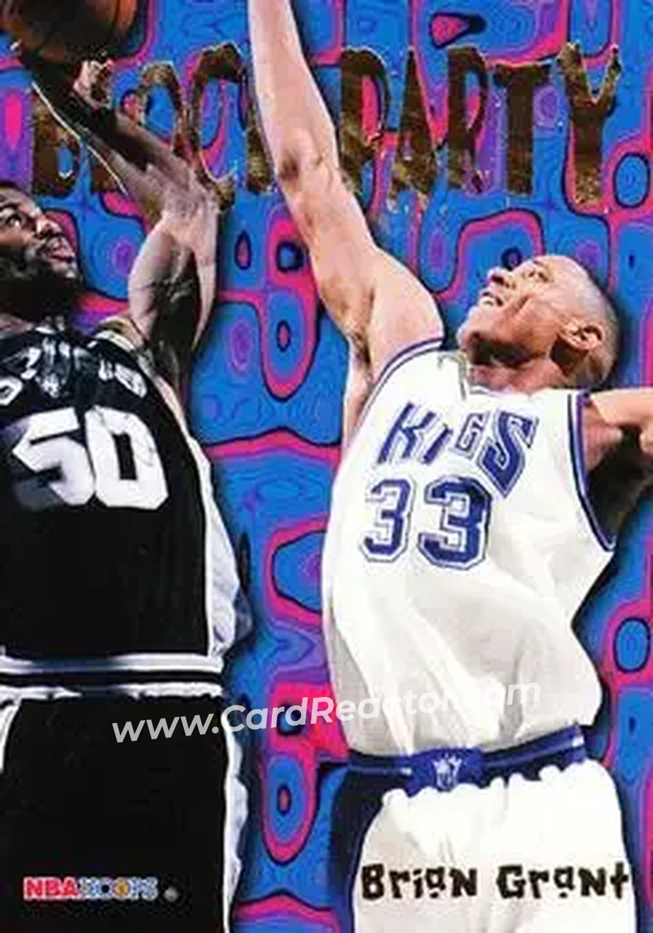 1995-96 Hoops - Block Party #6 - Brian Grant - Sacramento Kings - Front