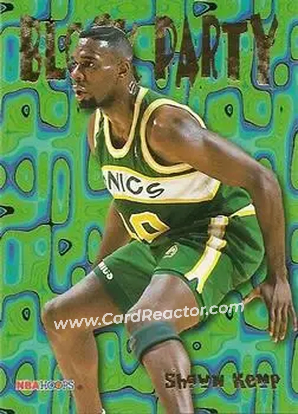1995-96 Hoops - Block Party #10 - Shawn Kemp - Seattle SuperSonics - Front