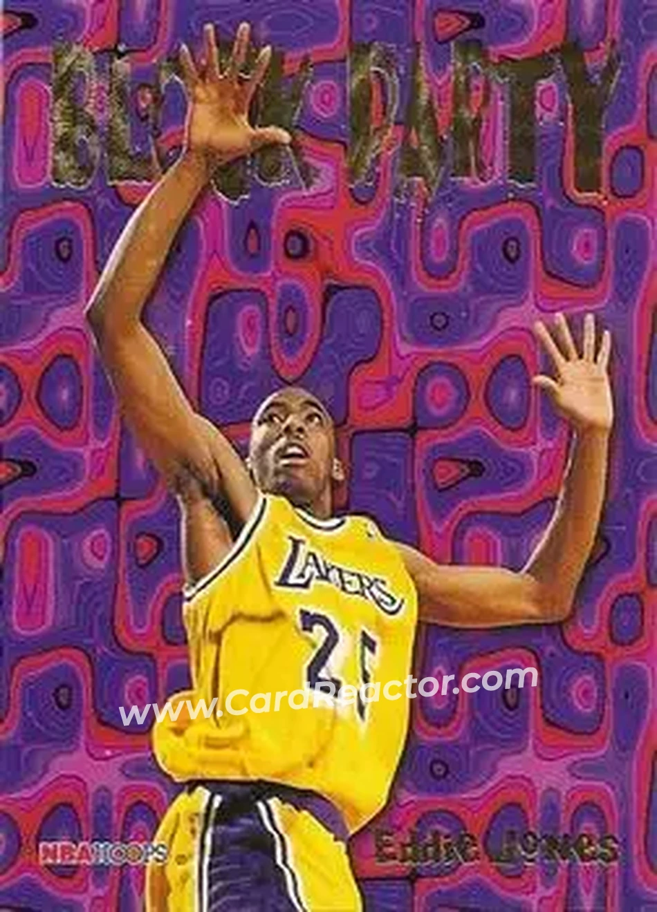 1995-96 Hoops - Block Party #15 - Eddie Jones - Los Angeles Lakers - Front