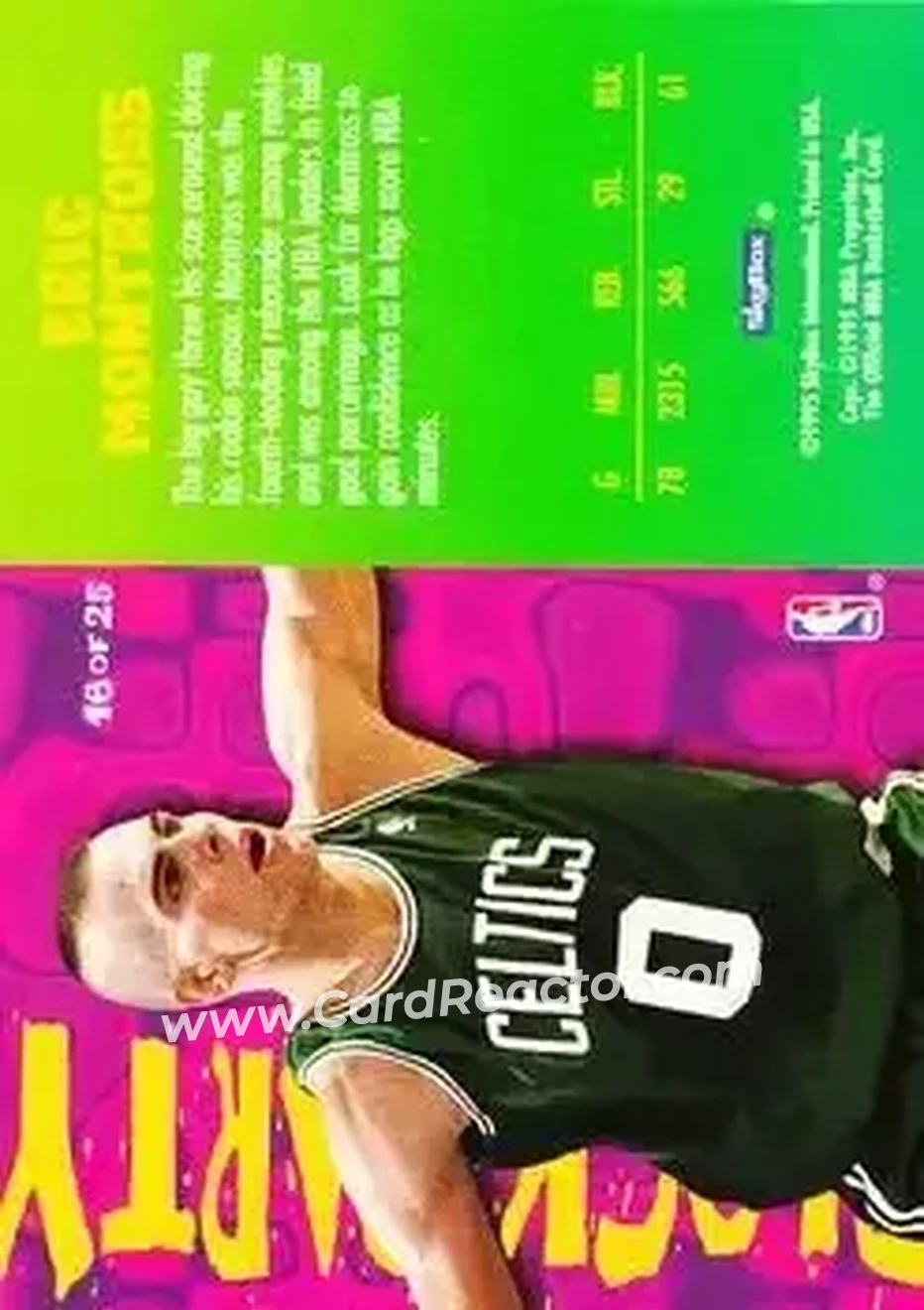 1995-96 Hoops - Block Party #16 - Eric Montross - Boston Celtics - Back